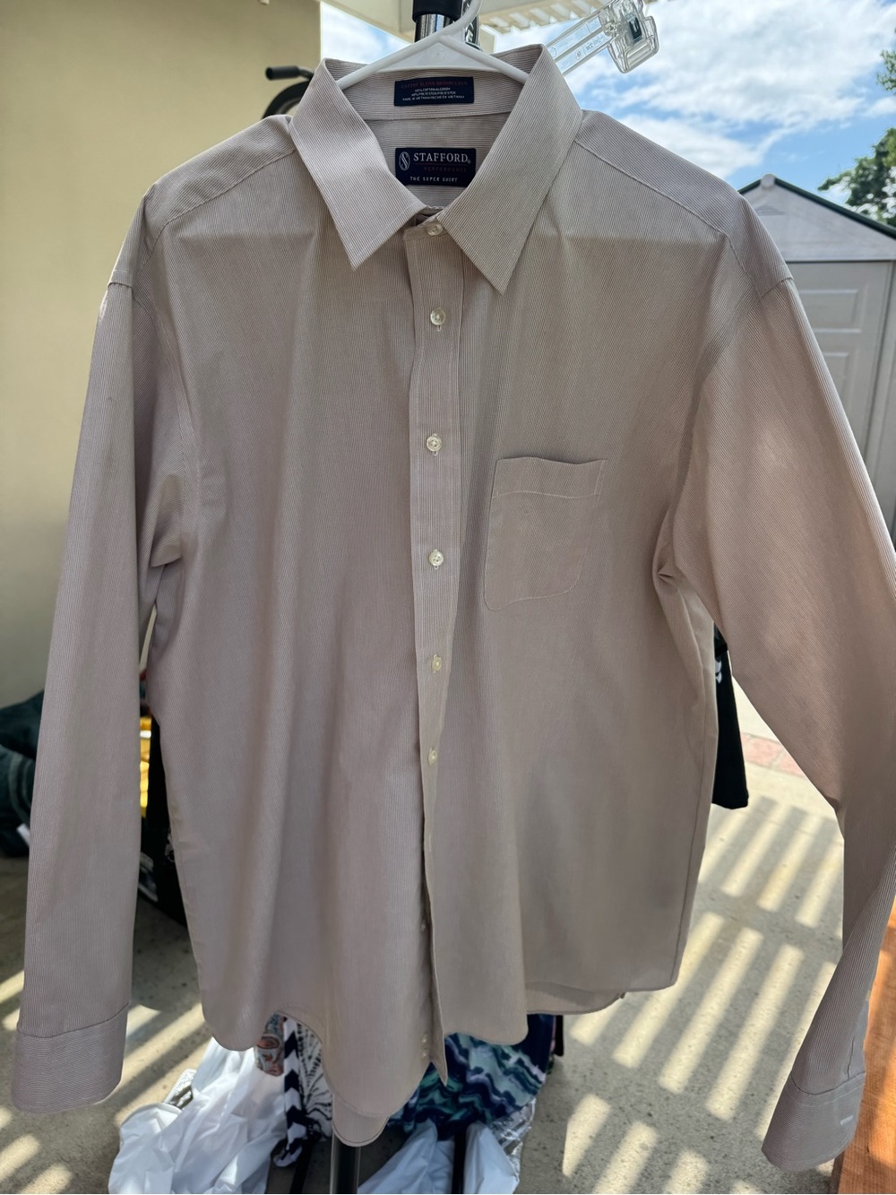 Stafford Men's Dress Shirt - Light Taupe